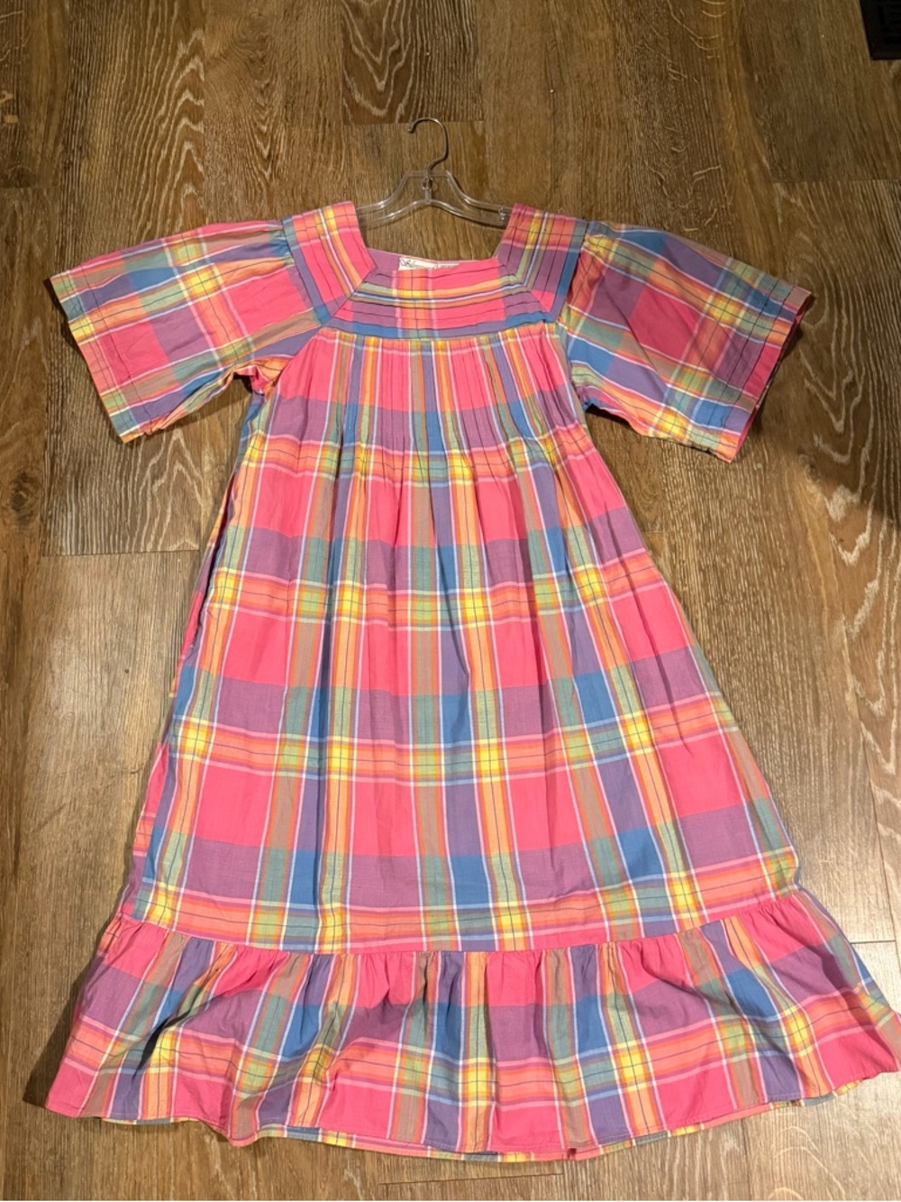Silvercord Pink Plaid Cotton Dress Small